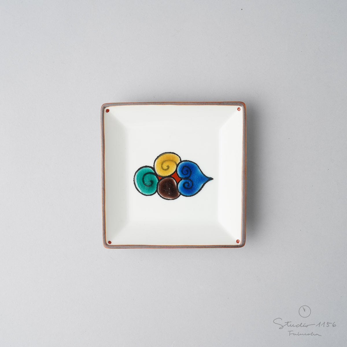 九谷焼 寿ぎ(コトホギ)シリーズ 角小皿 9cm