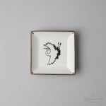 九谷焼 寿ぎ(コトホギ)シリーズ 角小皿 9cm 鶴 Soukyu Studio1156