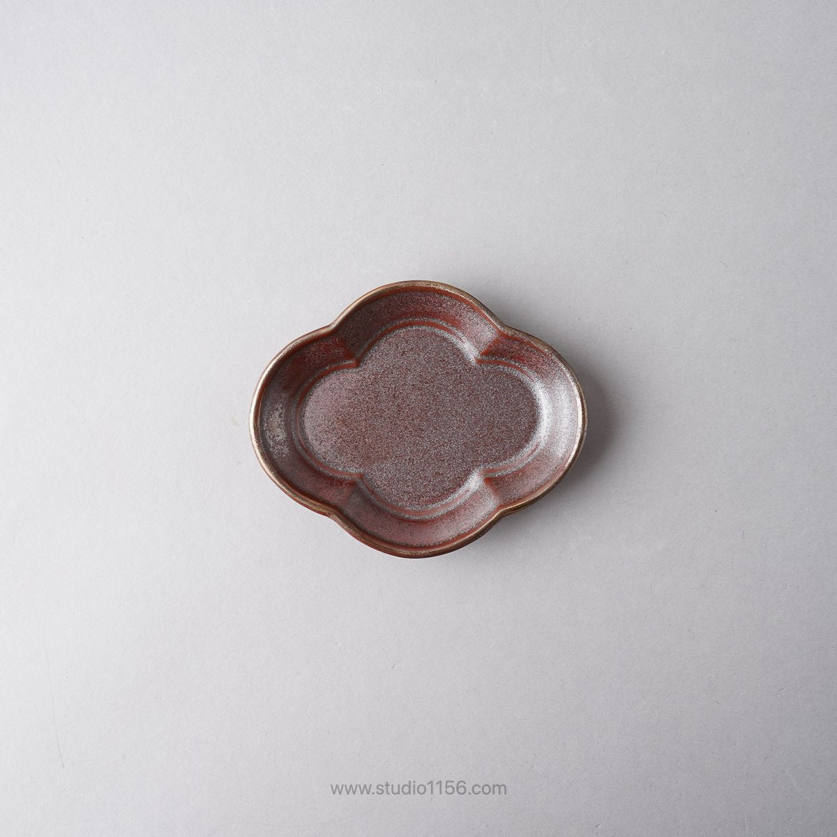 有田焼 木瓜型小皿 10.5cm 紫素渕金 Touetsu Studio1156