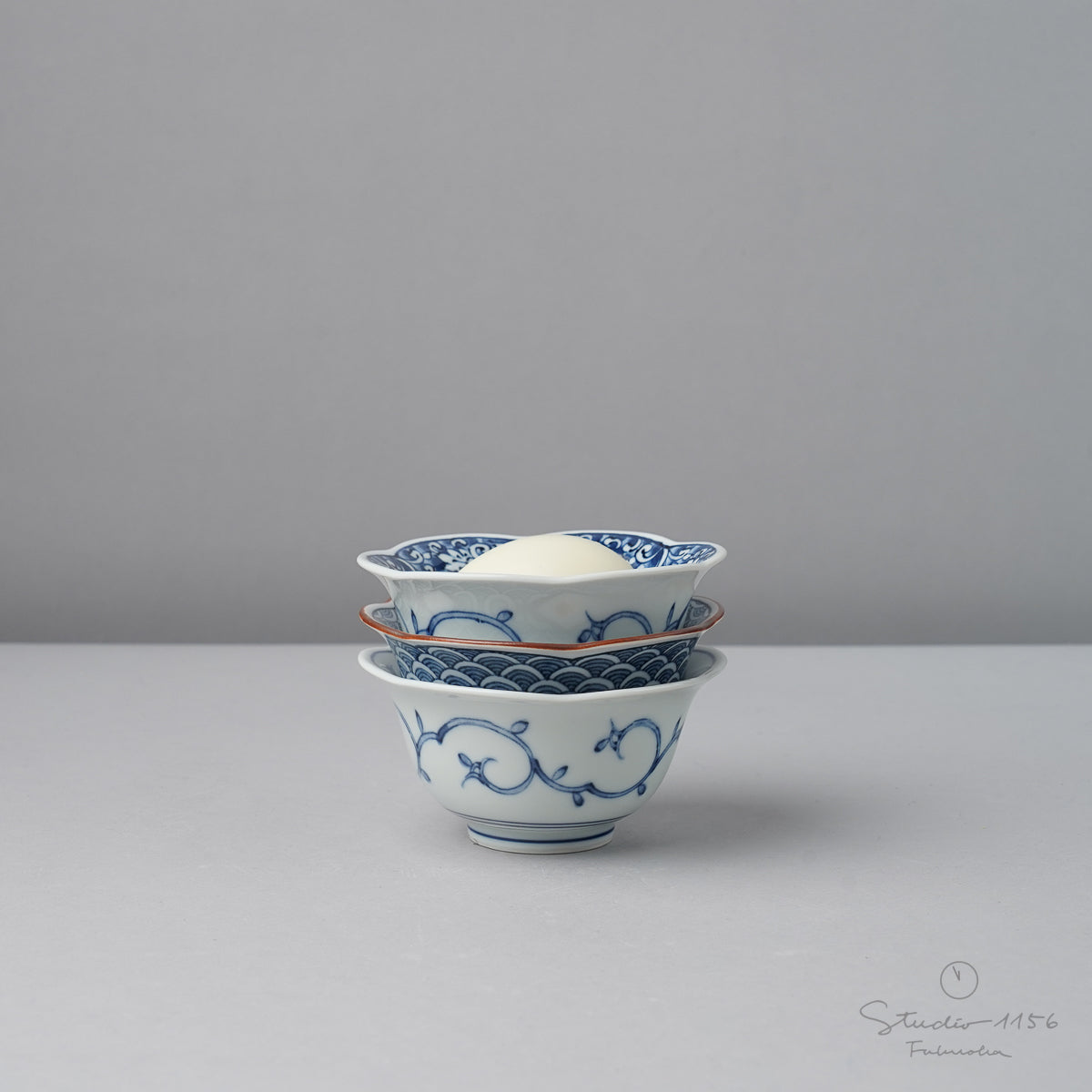 波佐見焼 染付 六方花型小鉢 9cm Takayama Studio1156