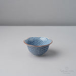 波佐見焼 染付 六方花型小鉢 9cm 青海波紋 Takayama Studio1156