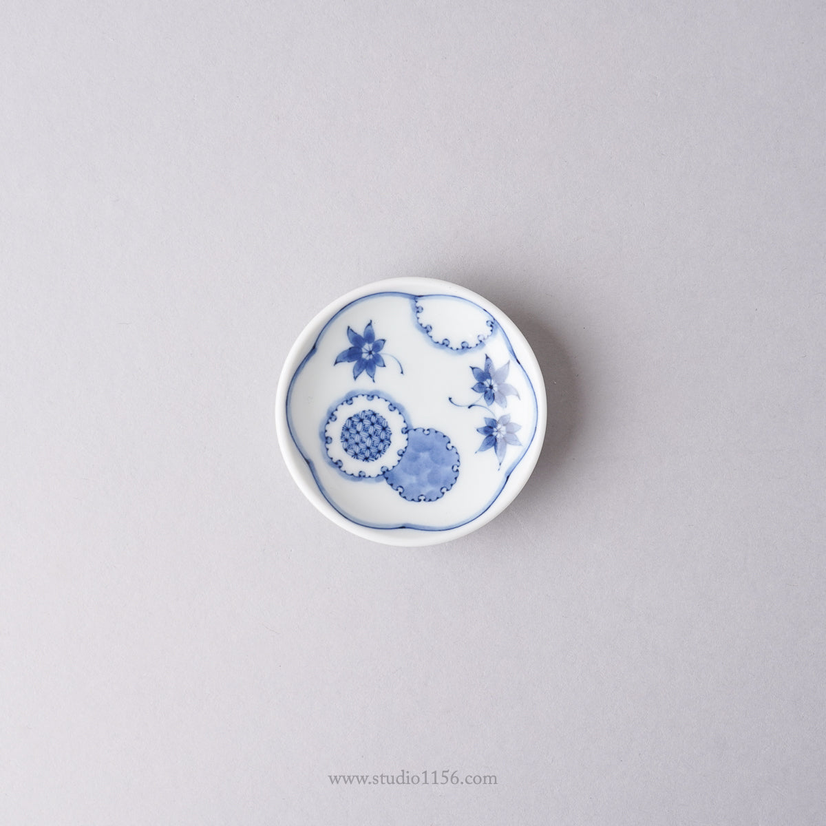 波佐見焼 染付 姫皿 豆皿 6cm 雪輪地文 Takayama Studio1156