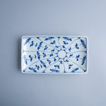 波佐見焼 染付 長角皿 23cm 割草花紋 Takayama Studio1156