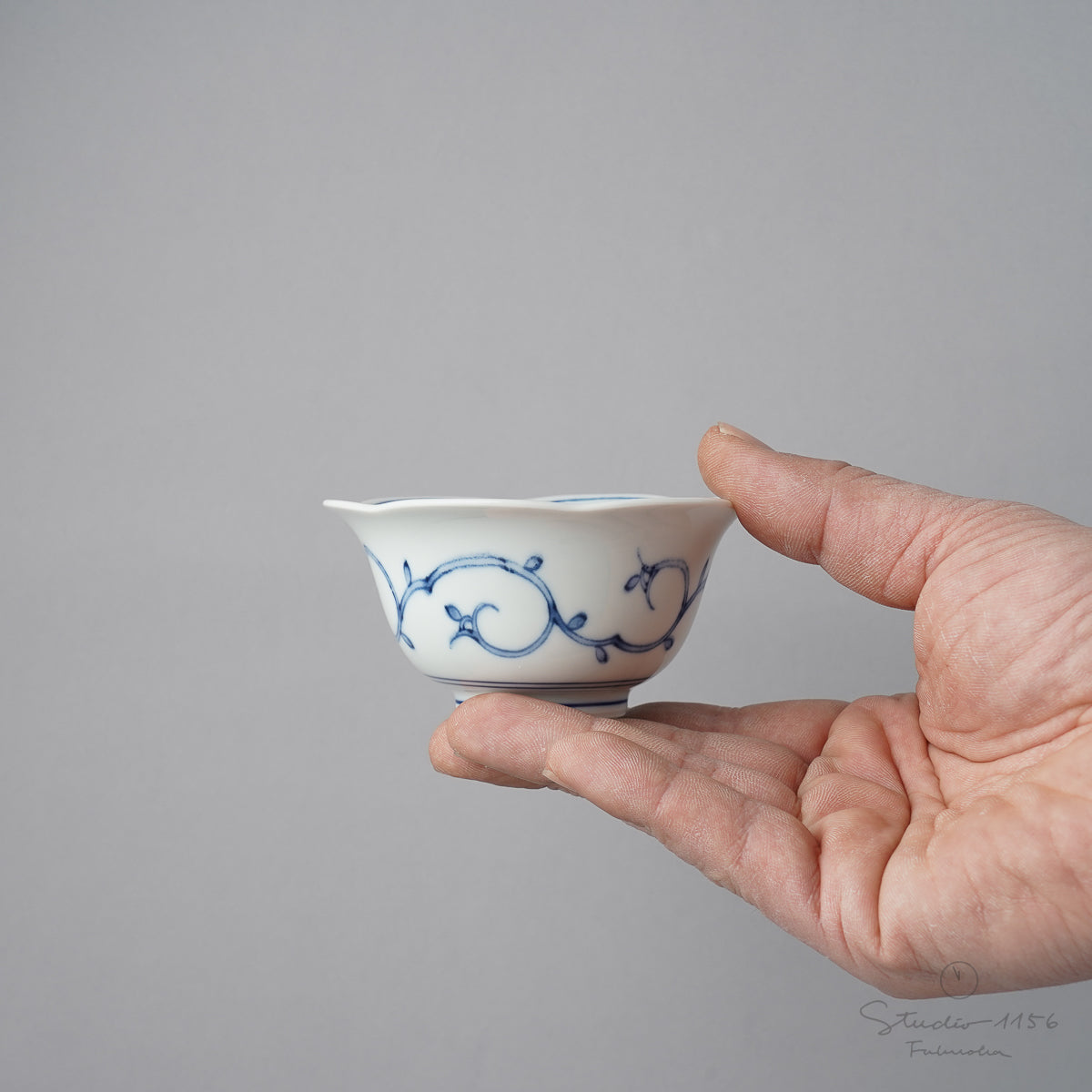波佐見焼 染付 六方花型小鉢 9cm Takayama Studio1156