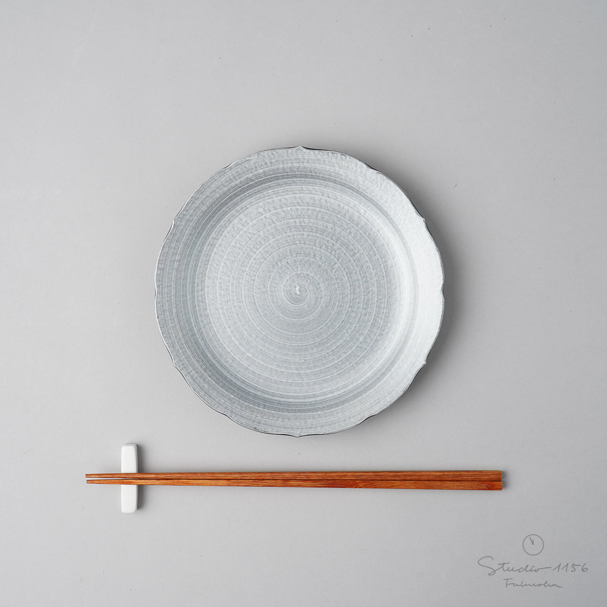 有田焼 焼〆 桔梗皿(L) 16cm
