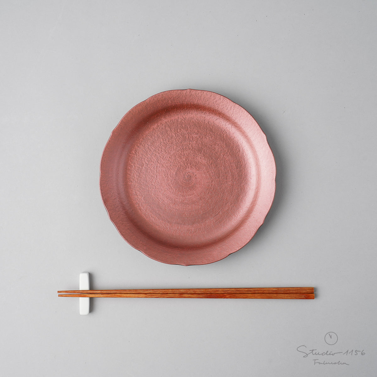 有田焼 焼〆 桔梗皿(L) 16cm 赤巻 Yagenji Studio1156