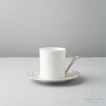 有田焼 木目彫 コーヒーカップ&ソーサー 160ml シルバー Yamahei Studio1156