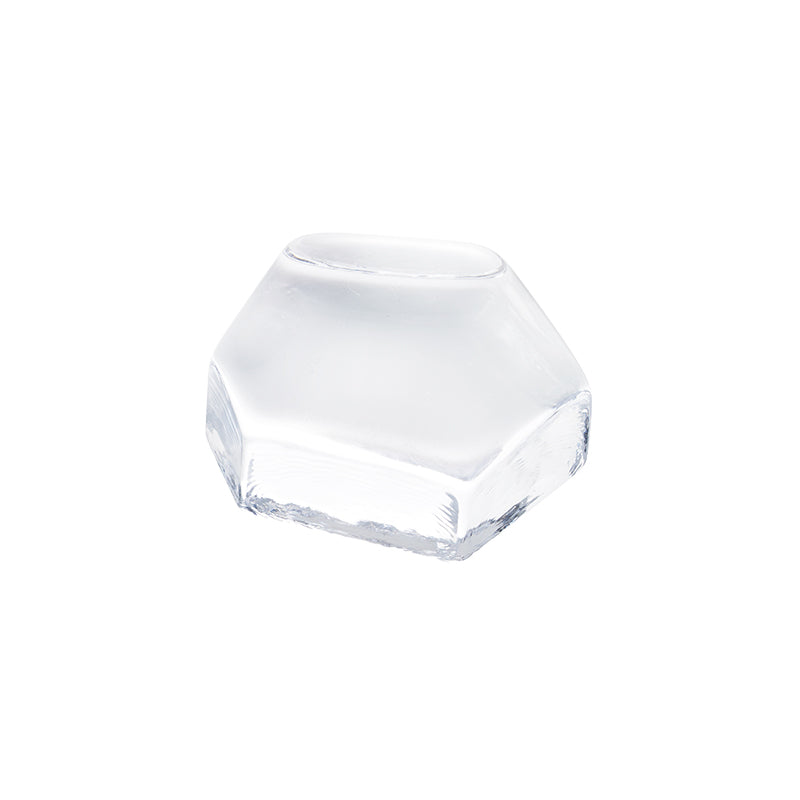 ガラス食器 水墨 変形多角形アミューズ 6.5cm BK/WH/CR CR クリア Yoshinuma-glass Studio1156