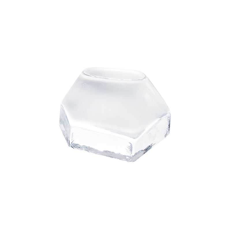 ガラス食器 変形多角形アミューズ 6.5cm BK/WH/CR CR クリア Yoshinuma-glass Studio1156