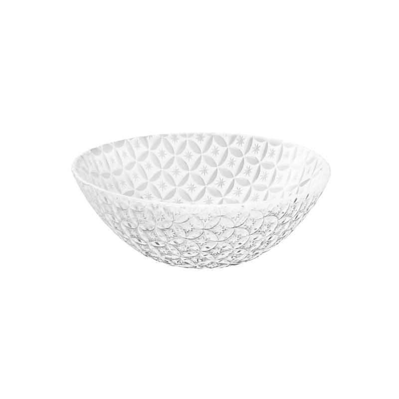 ガラス食器 七宝 中鉢 17cm BK/WH/CR WH 白 Yoshinuma-glass Studio1156
