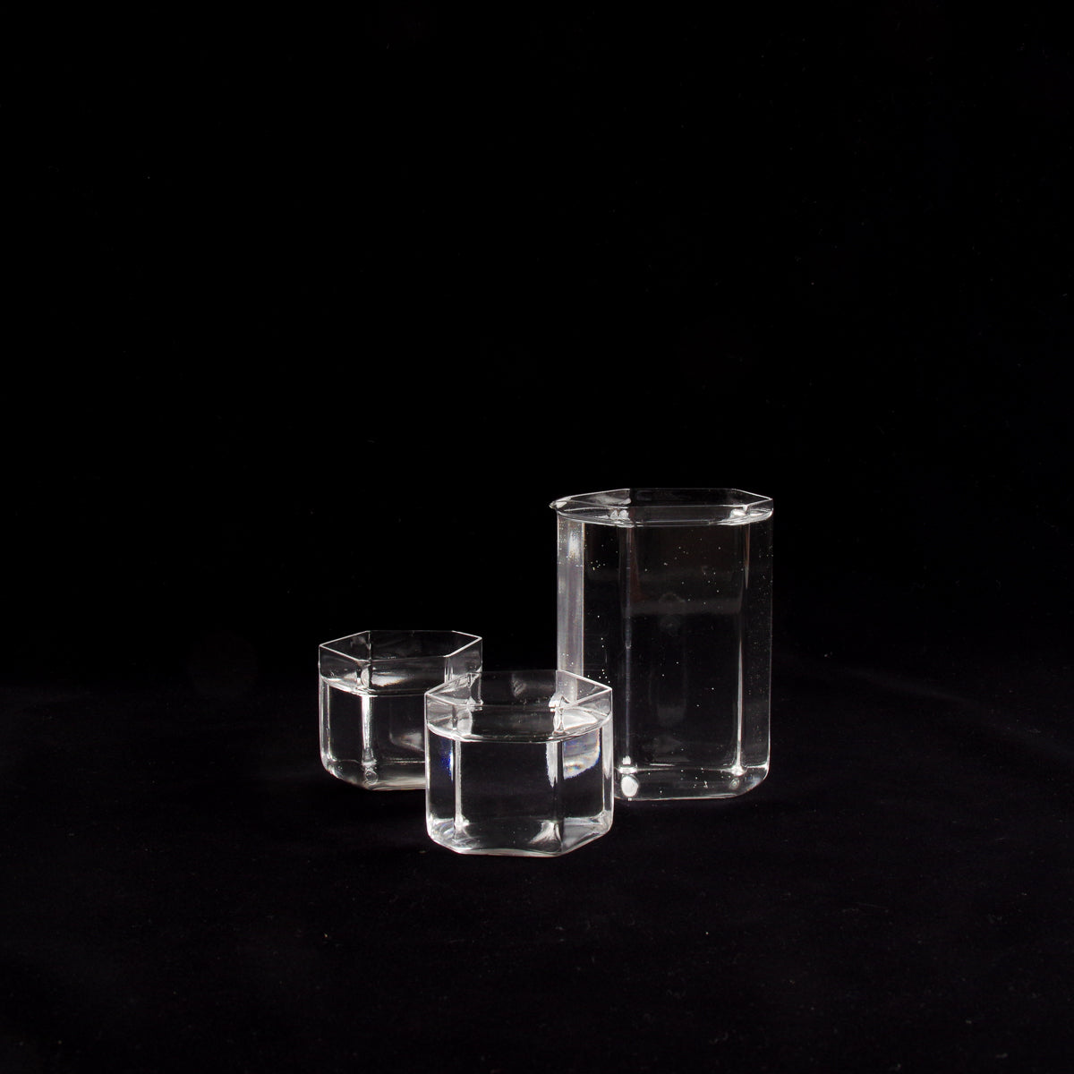 ガラス食器 六角角柱デカンタ 片口酒器 (S/M/L) Yoshinuma-glass Studio1156