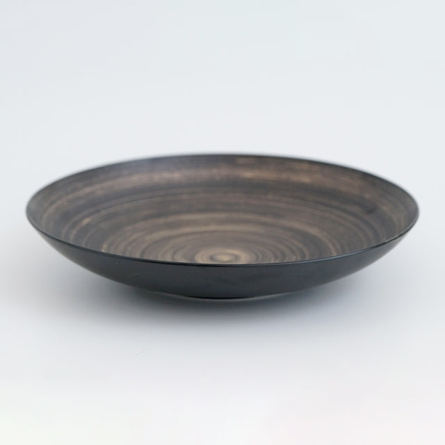 有田焼 平ボウル いぶし黒金はけ 24cm Kanezen 大鉢・ボウル 24cm- Studio1156