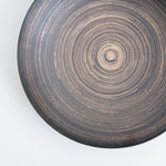 有田焼 平ボウル いぶし黒金はけ 24cm Kanezen Studio1156